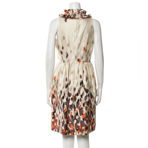 Kate Spade Brown Orange Beige A-line Sleeveless Designer Casual Dress size 6 - Picture 2 of 12